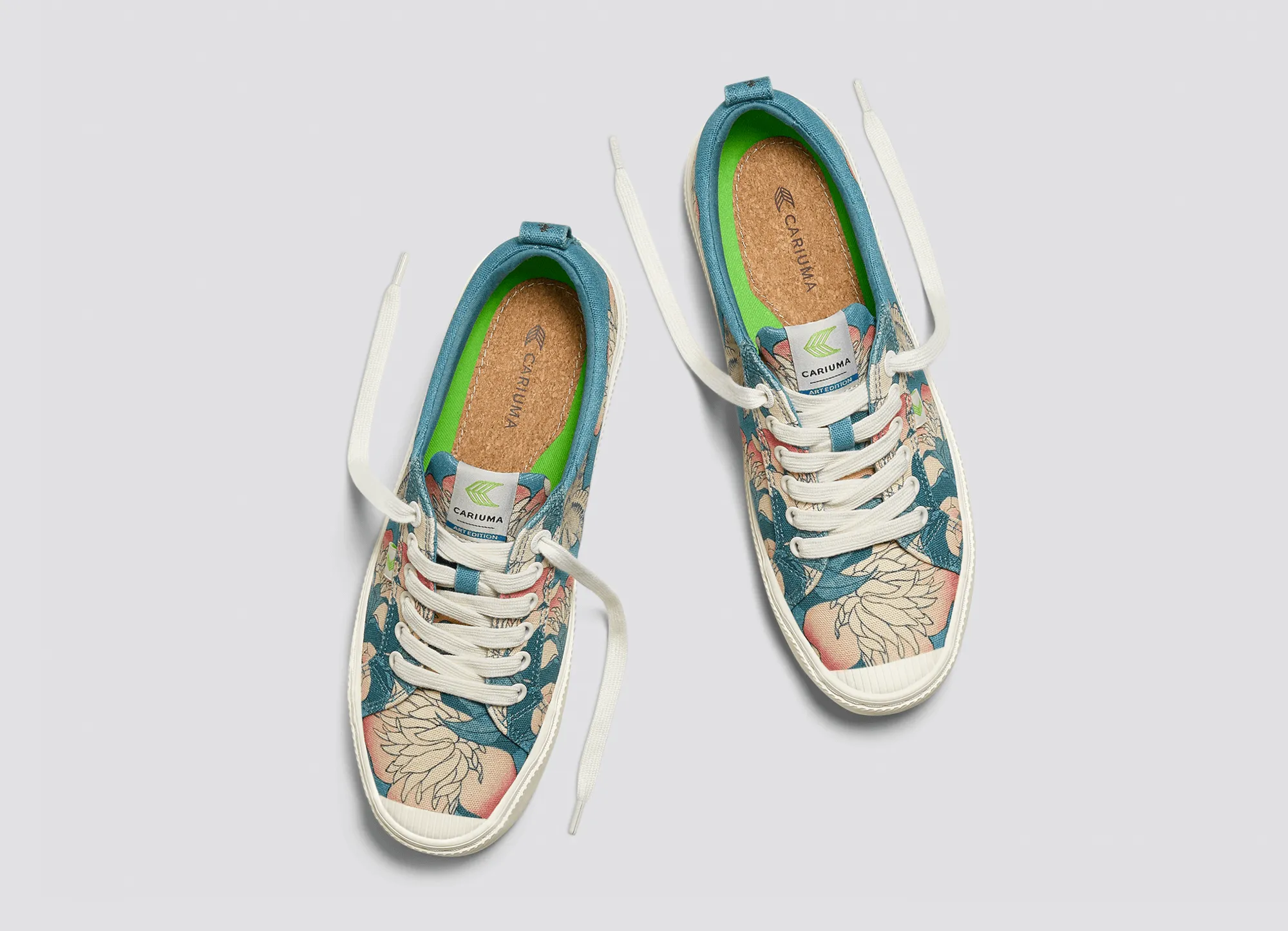 Hokusai OCA Low Peonies and Canary Print Canvas Sneaker Men