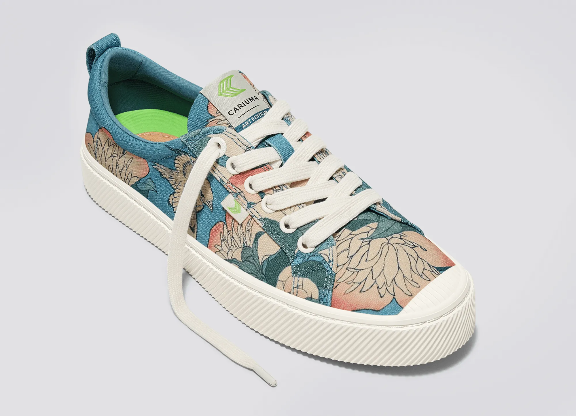 Hokusai OCA Low Peonies and Canary Print Canvas Sneaker Men