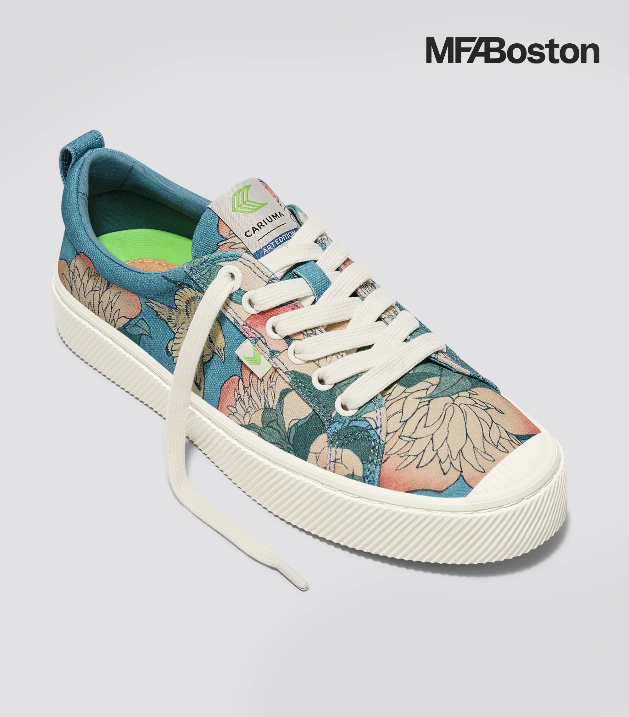 Hokusai OCA Low Peonies and Canary Print Canvas Sneaker Men
