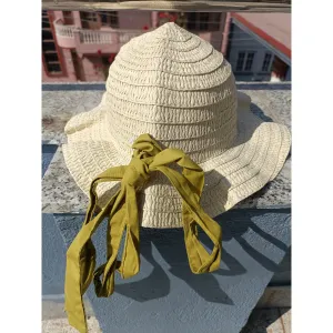INSTOCK-Flat hat for kid's summer new style straw sun hat retro