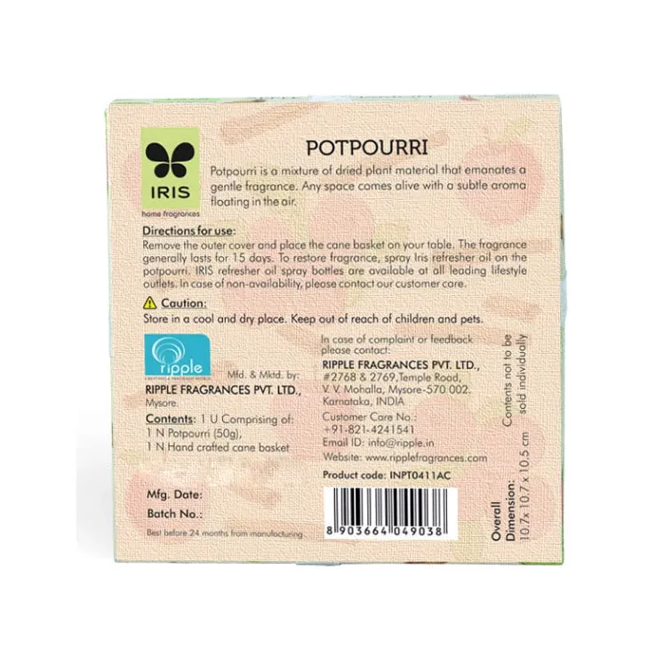 IRIS Potpourri with Cane Basket (50gm)