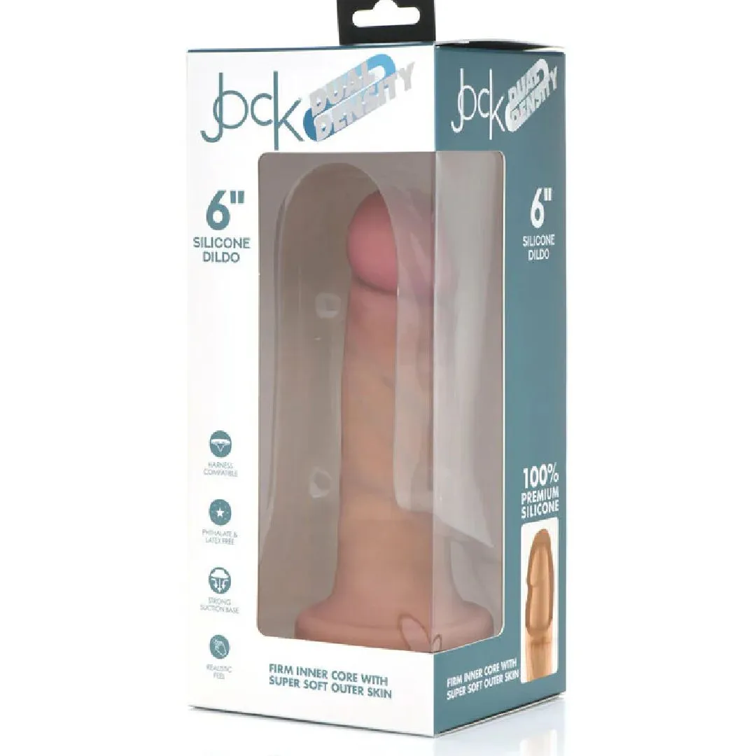 Jock Dual Density Silicone Beginner 6 Inch Dildo with Suction Cup - Vanilla