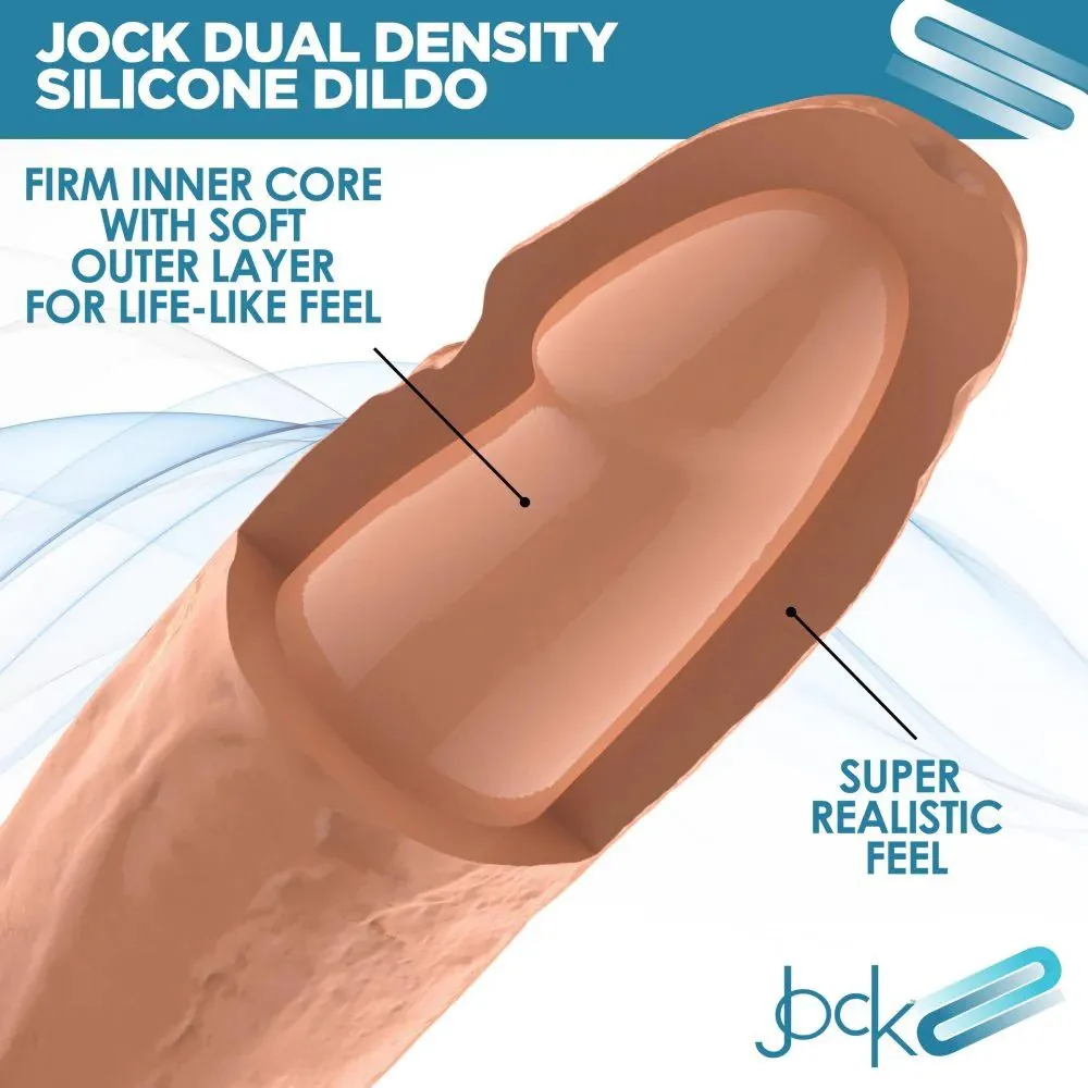 Jock Dual Density Silicone Beginner 6 Inch Dildo with Suction Cup - Vanilla