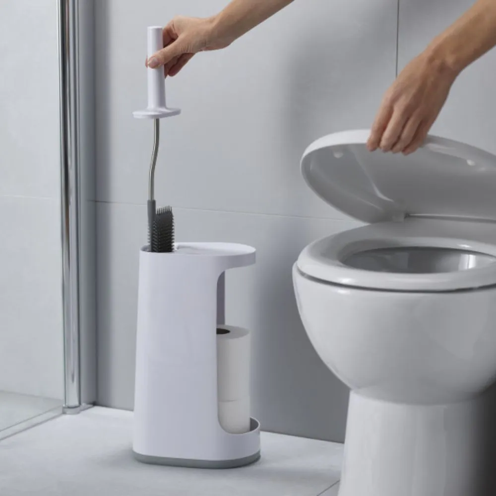 Joseph Joseph Flex Store Toilet Brush with XL Caddy (Grey/White)