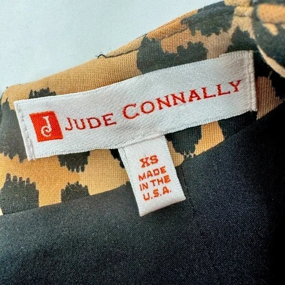 Jude Connally Kennedy Ponte Leopard Camel Dress