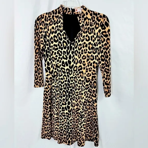 Jude Connally Kennedy Ponte Leopard Camel Dress
