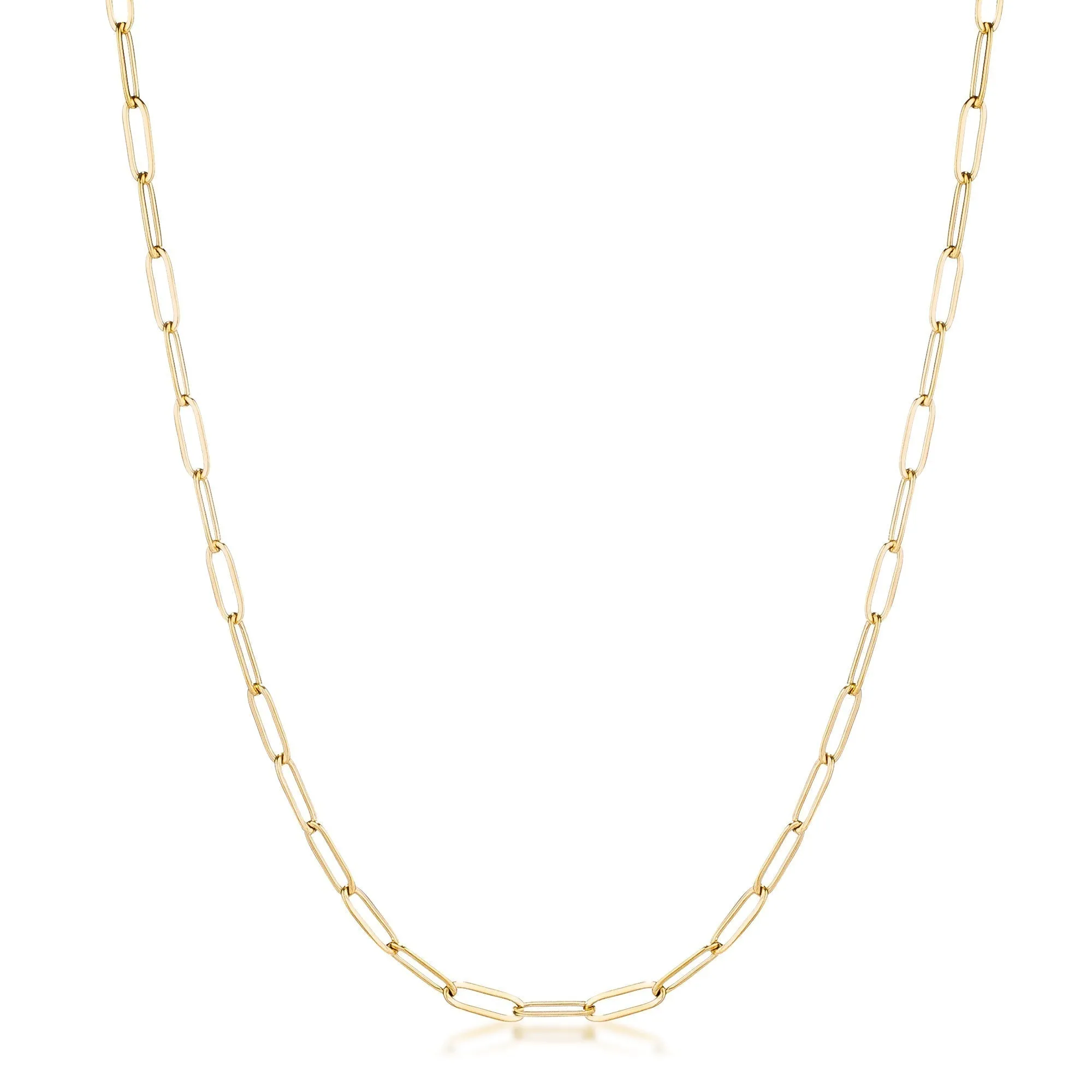 Kaylee 20” Silver Medium Paper Clip Chain Linked Necklace