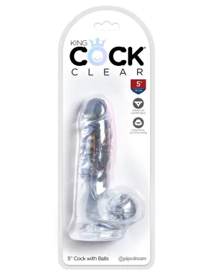 King Cock Clear 5&quot; Cock With Balls