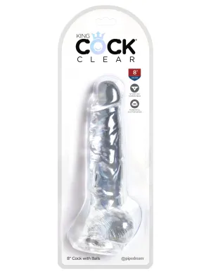 King Cock Clear 8&quot; Cock With Balls