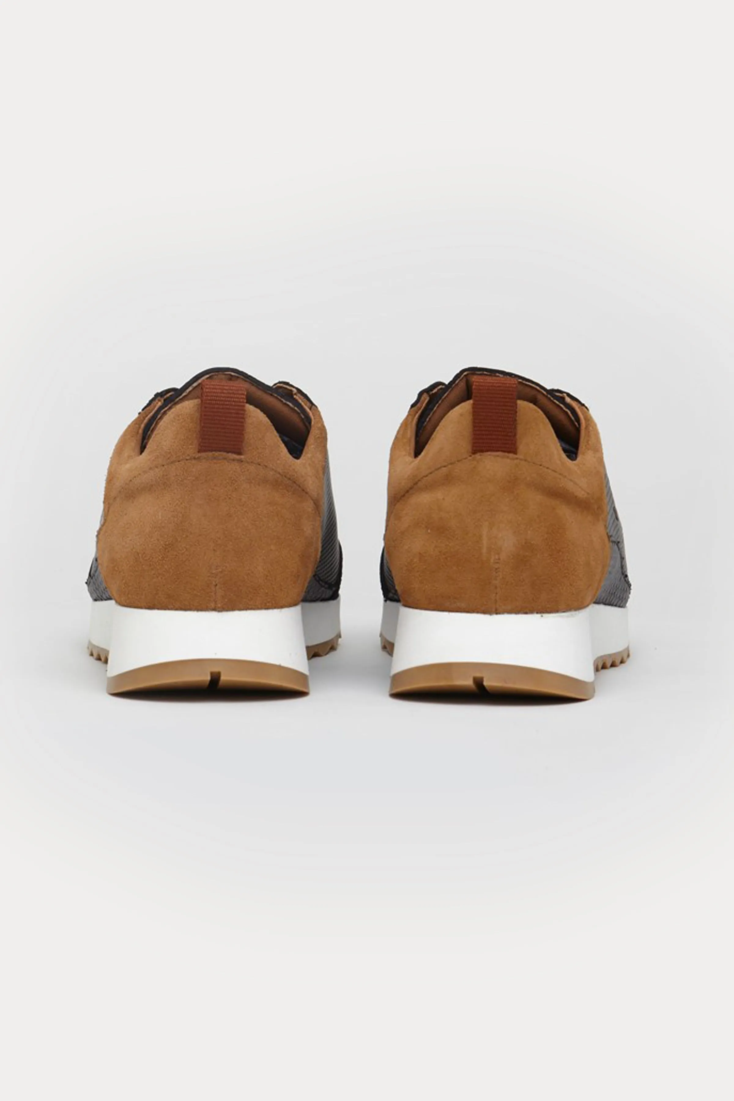 King’s Cross Leather Trainers in Black/Tan