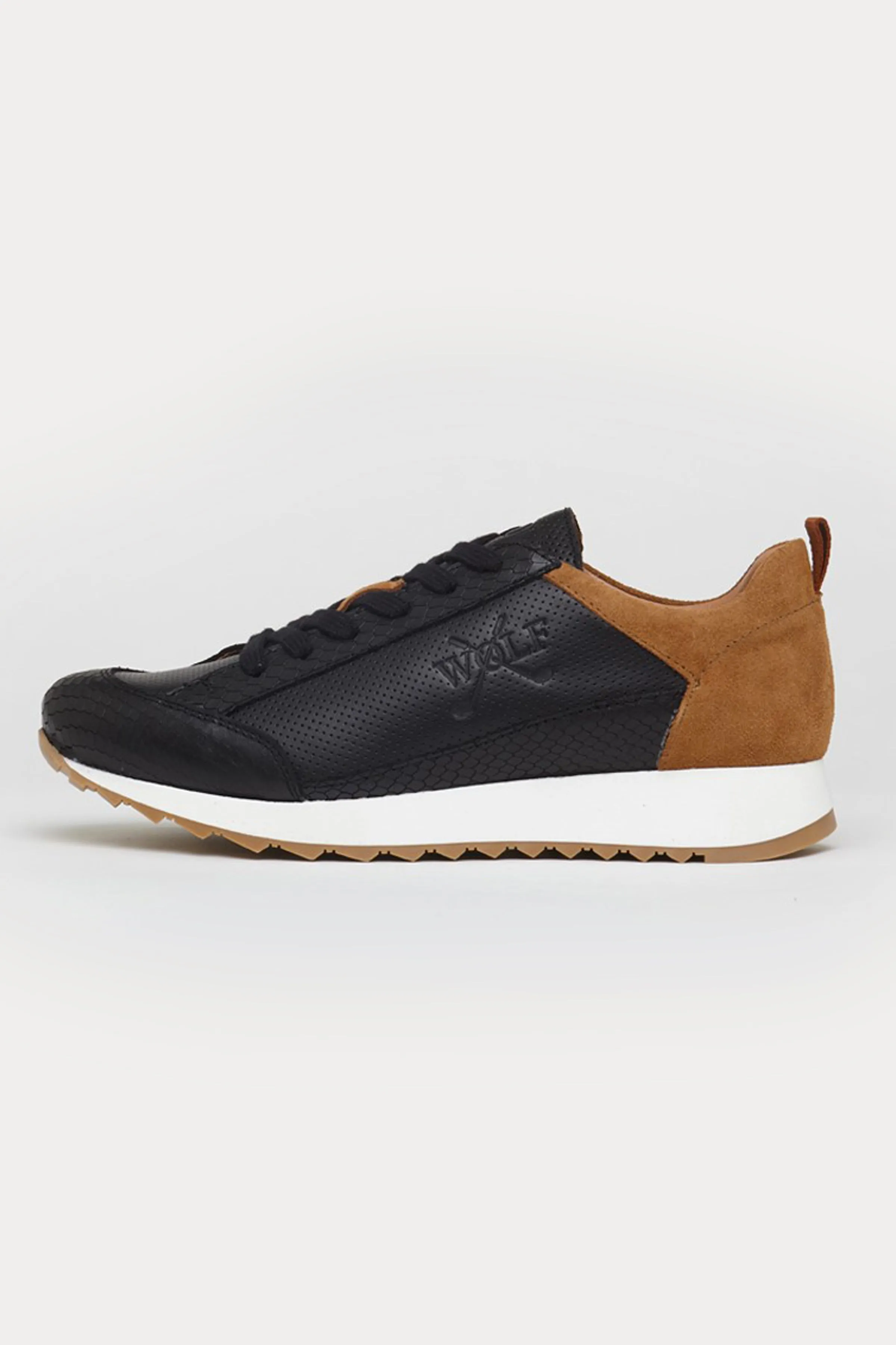 King’s Cross Leather Trainers in Black/Tan