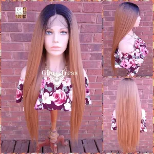 Lace Front Wig -  Ombre Auburn Wig - Glory Tress - African American Wig - Ombre Wig // POWER