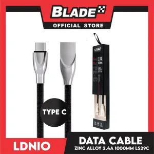 Ldnio Zinc Alloy Charging and Data Cable 2.4A Type-C USB Denim 1000mm LS29C for Android: Samsung, Huawei, Xiaomi, Oppo