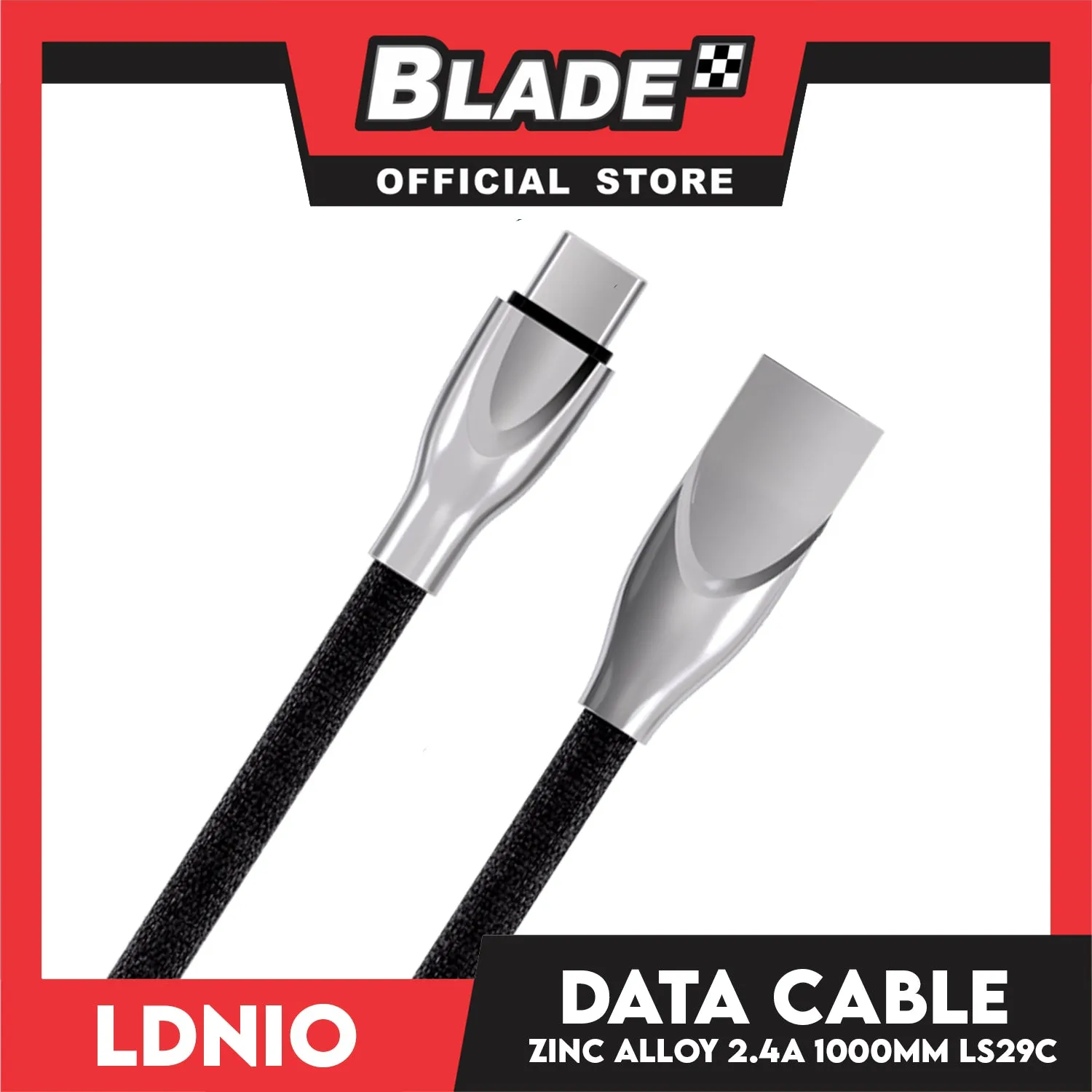 Ldnio Zinc Alloy Charging and Data Cable 2.4A Type-C USB Denim 1000mm LS29C for Android: Samsung, Huawei, Xiaomi, Oppo