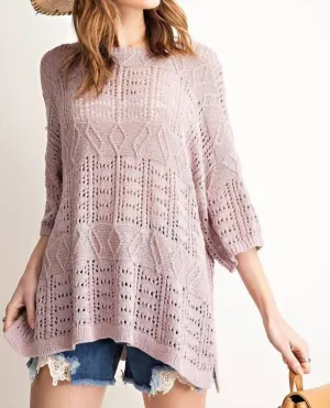 Light Sweater Knit Top In Mauve