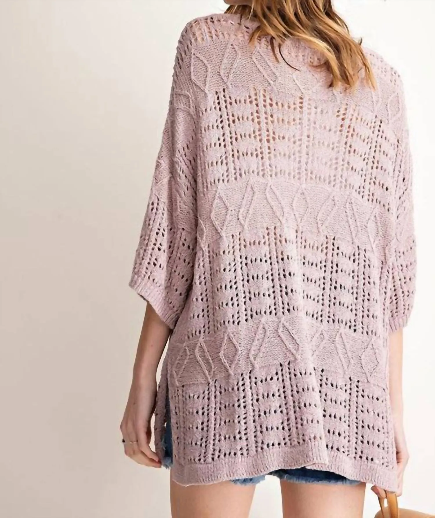 Light Sweater Knit Top In Mauve