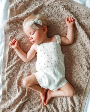 Little Zemi - Leaf Knit Blanket | Milk or Dune