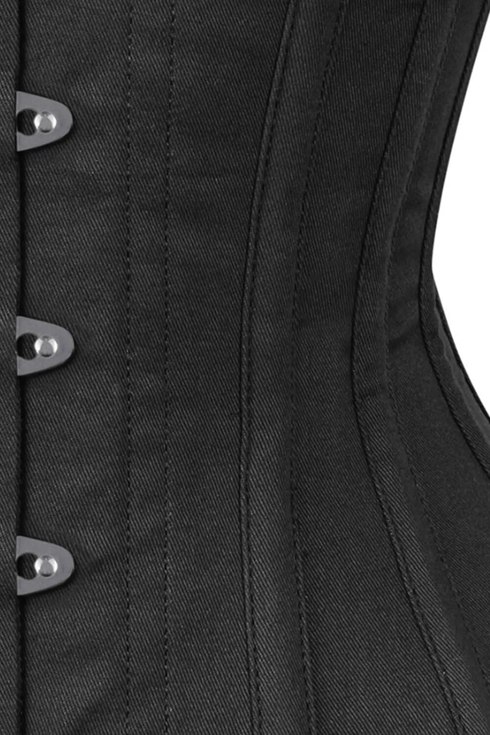 Long Line Black Waist Shaper Corset in 100% Cotton