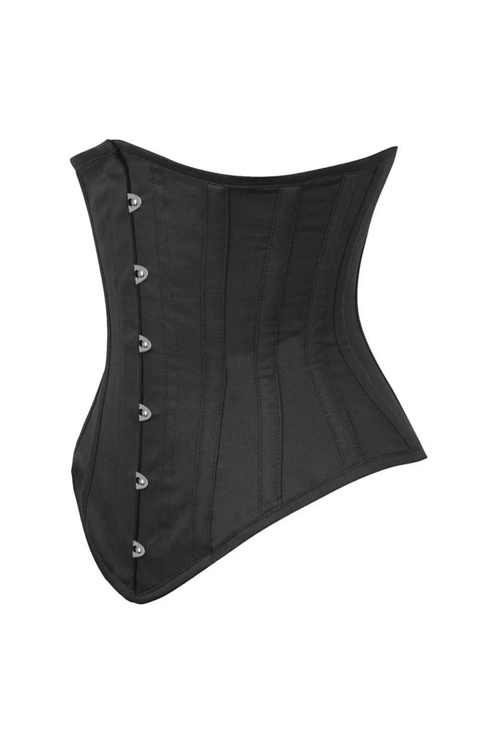 Long Line Black Waist Shaper Corset in 100% Cotton