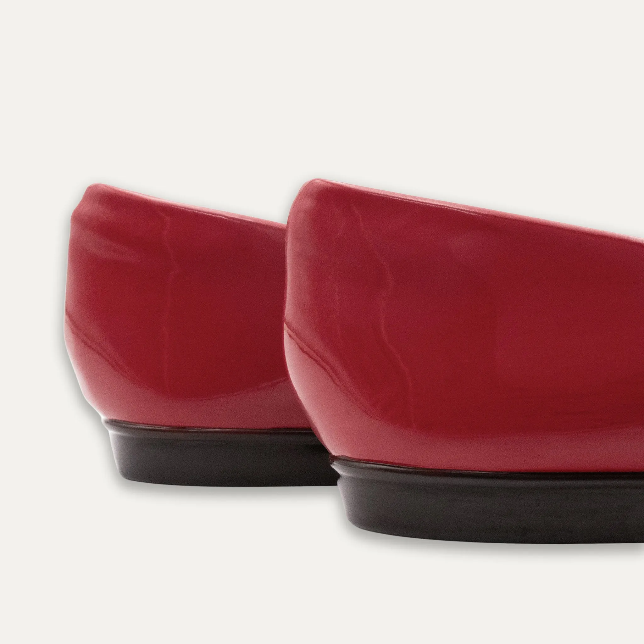 Luciana Crystal Bow Red Pointed Toe Flats