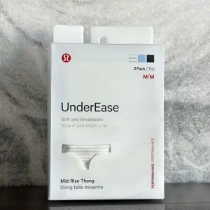 Lululemon UnderEase Mid-Rise Thong‎ Underwear 3 Pack size Medium NWT