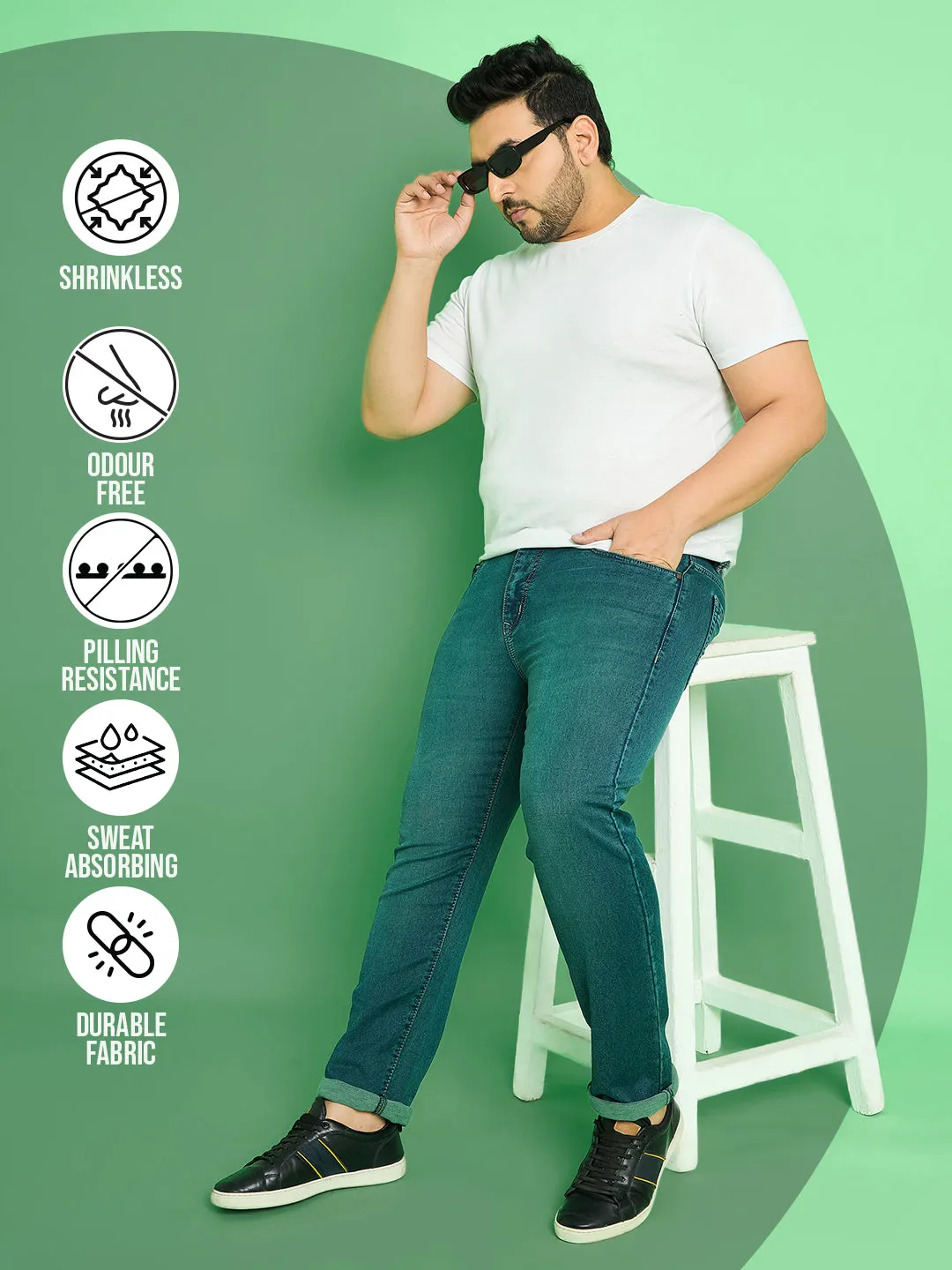 Men Plus Size Aidan Solid Jeans
