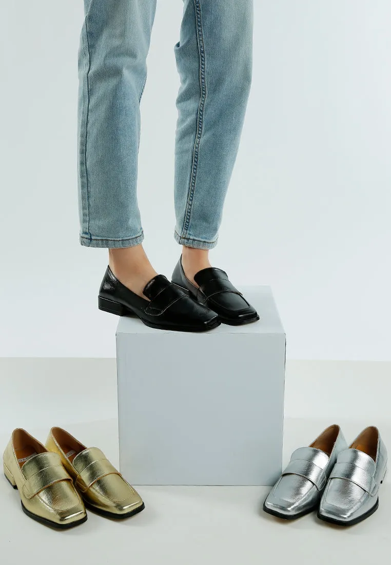 Metallic Penny Loafers By RUW