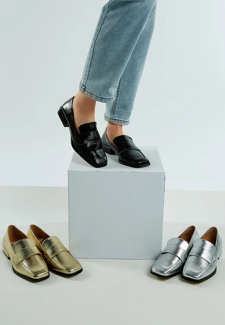Metallic Penny Loafers By RUW