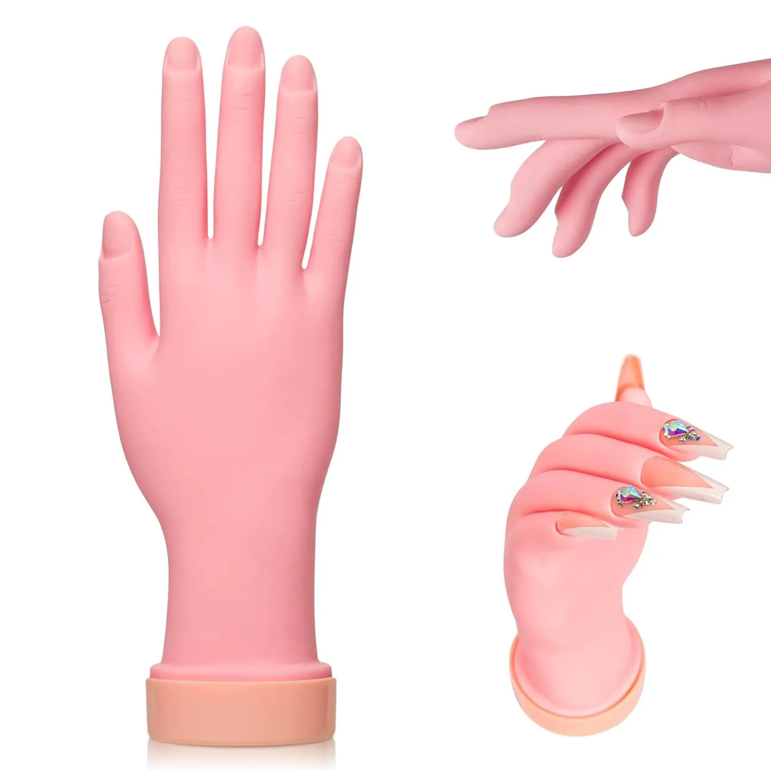 Nail Practice Hand for Acrylic Nails, Mannequin Hand for Nails Practice, Flexible Bendable Fake Hand Manicure Nail Practice Hand 1Pcs