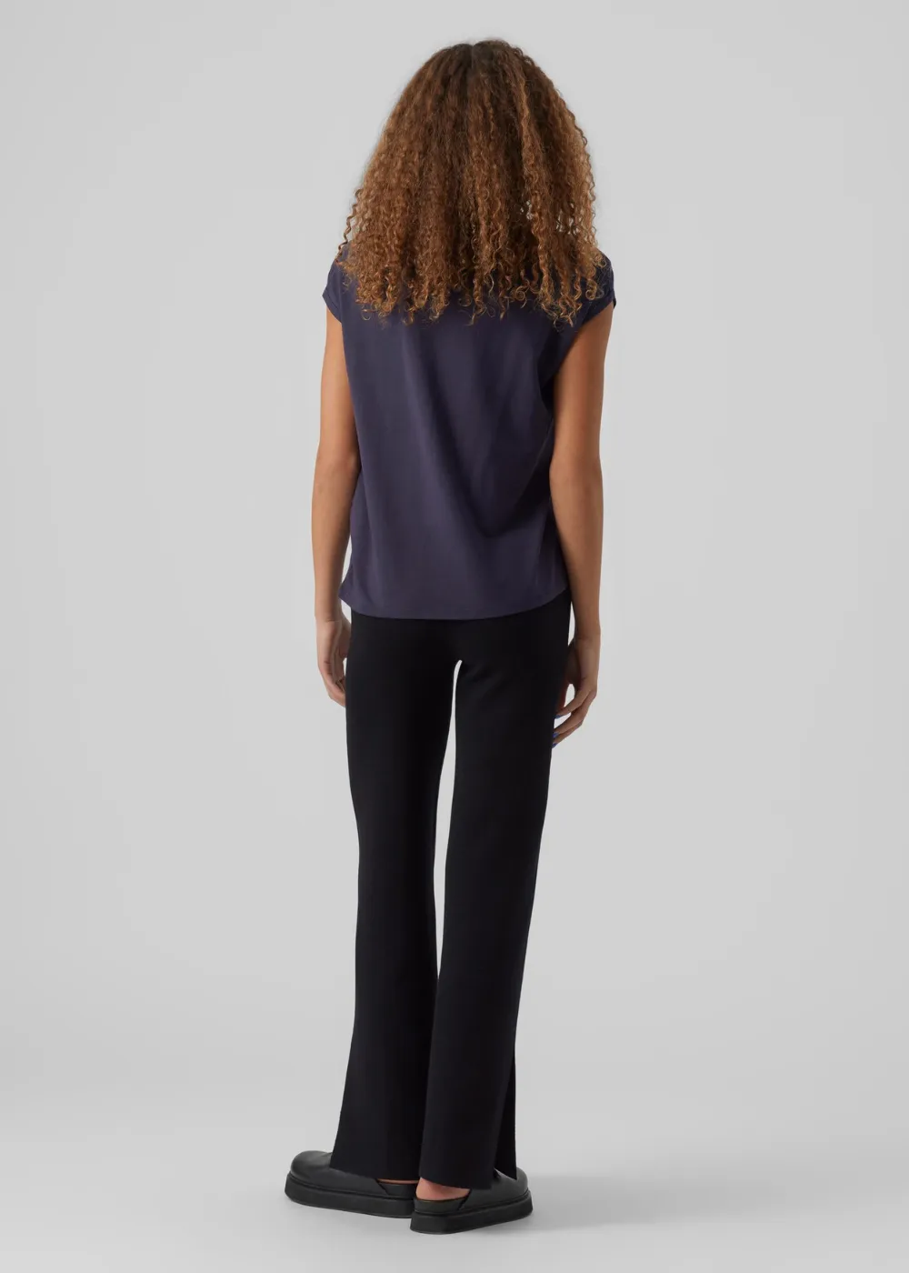 Navy Cap Sleeve T Shirt