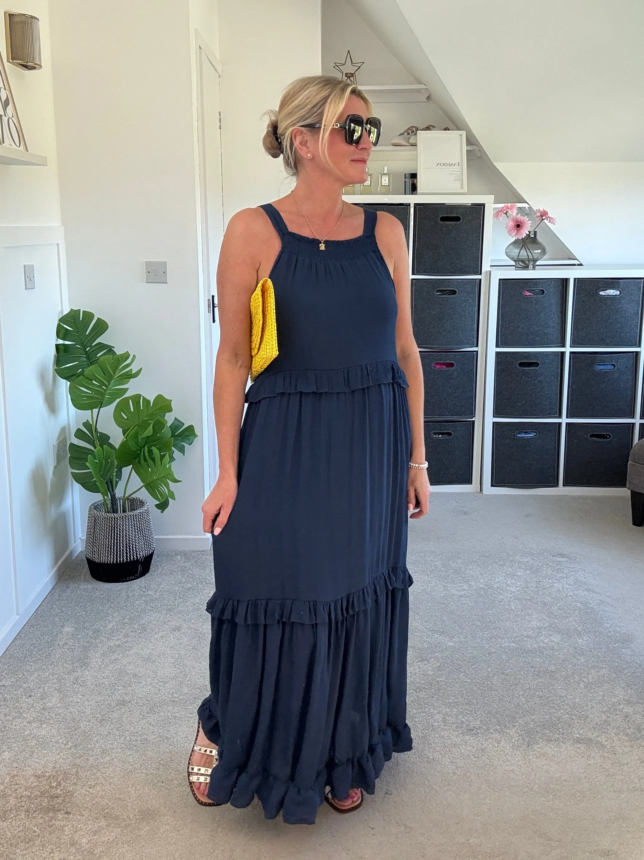 Navy Chloe Boho Maxi Dress