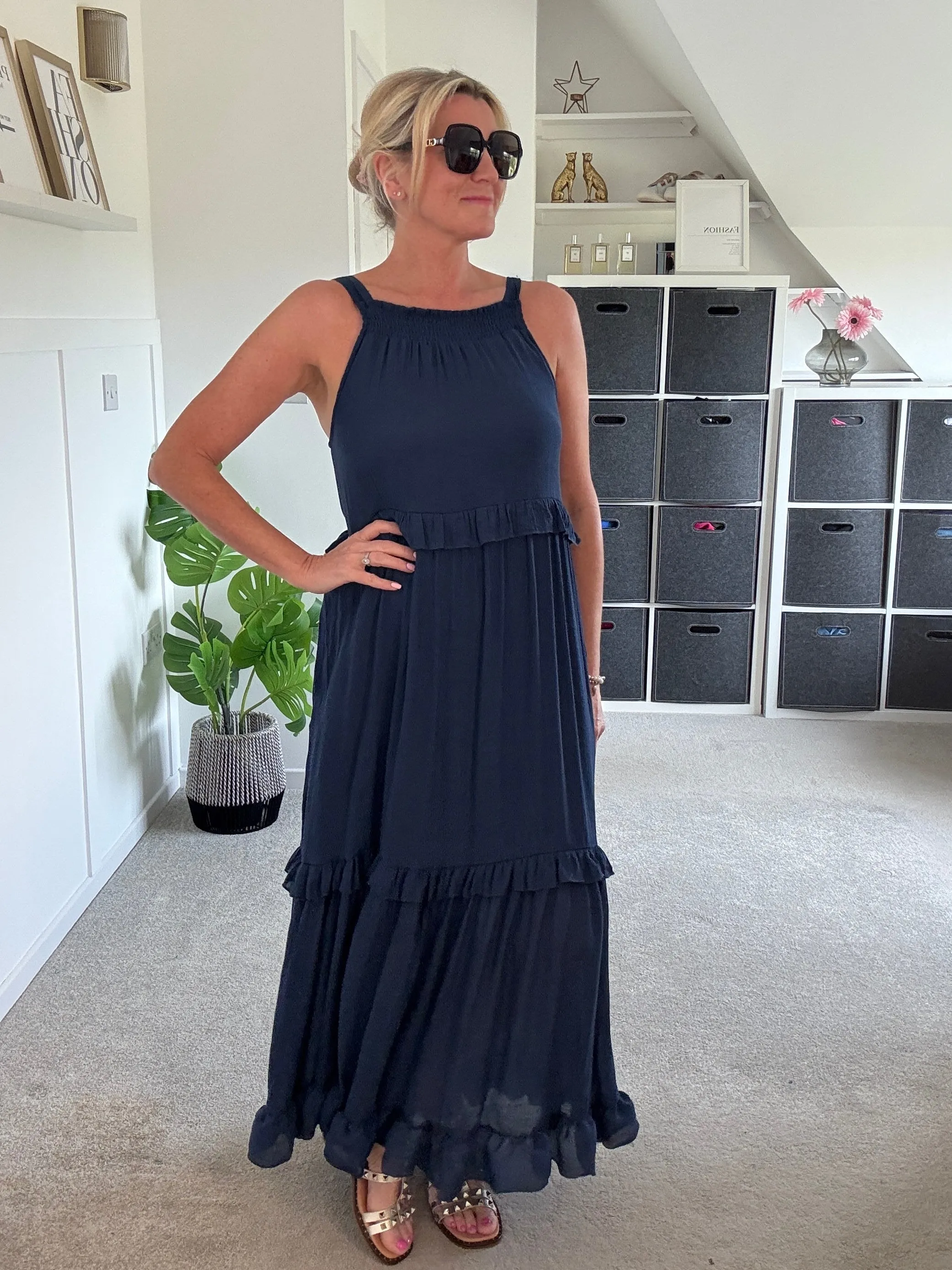 Navy Chloe Boho Maxi Dress