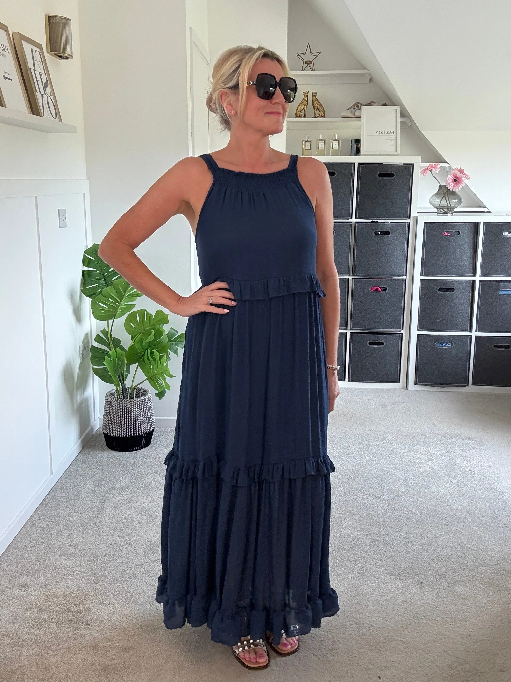 Navy Chloe Boho Maxi Dress