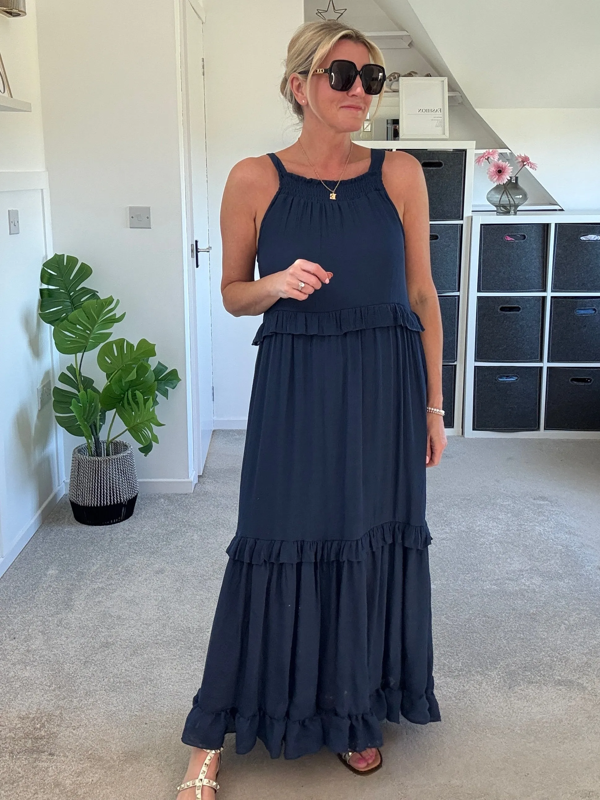 Navy Chloe Boho Maxi Dress