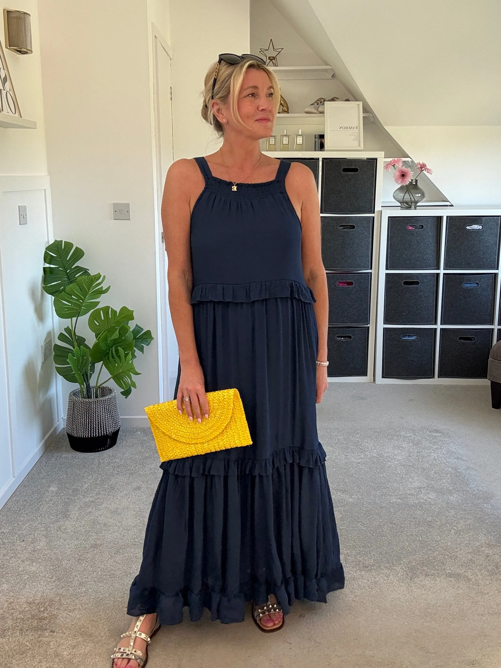 Navy Chloe Boho Maxi Dress