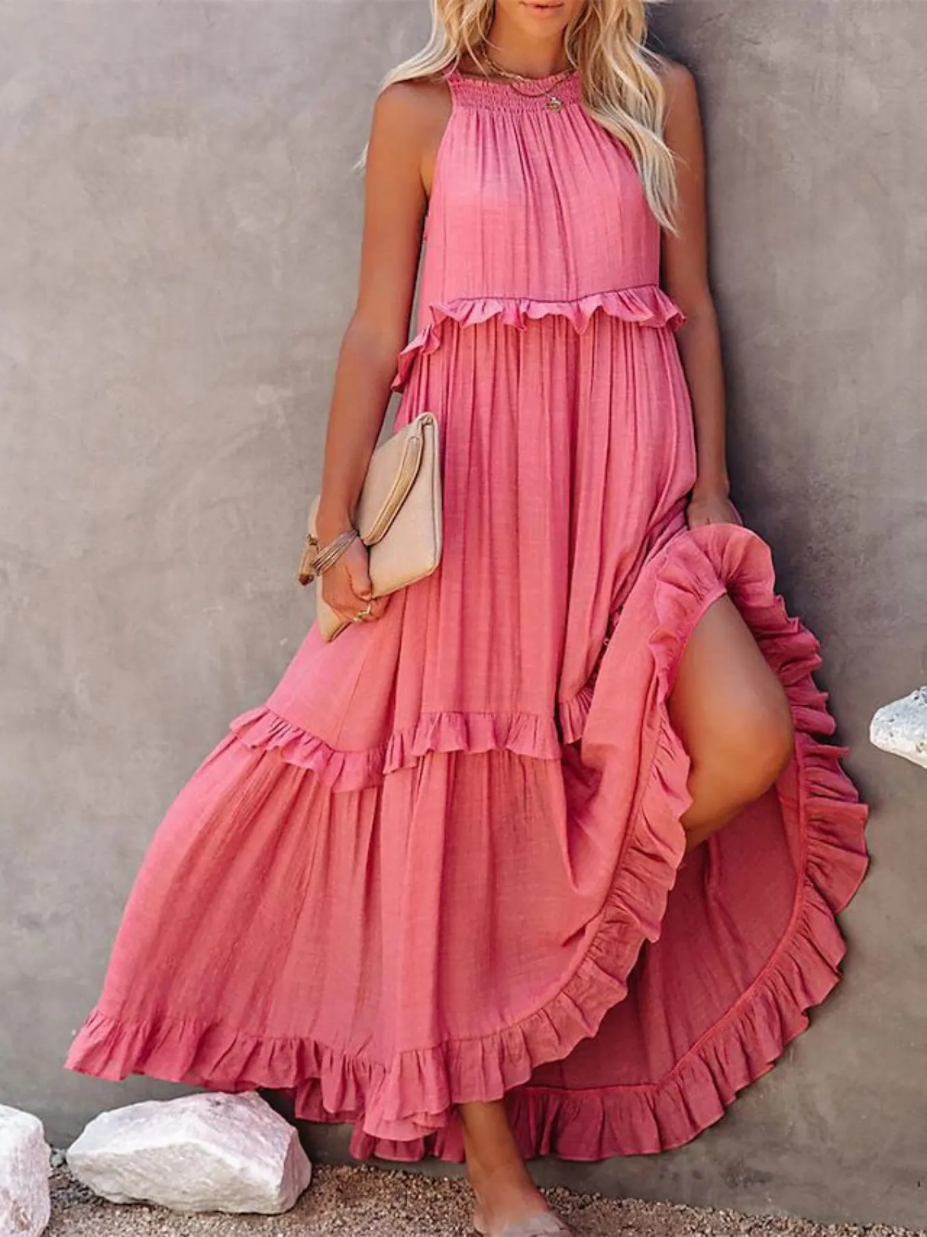 Navy Chloe Boho Maxi Dress