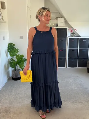 Navy Chloe Boho Maxi Dress