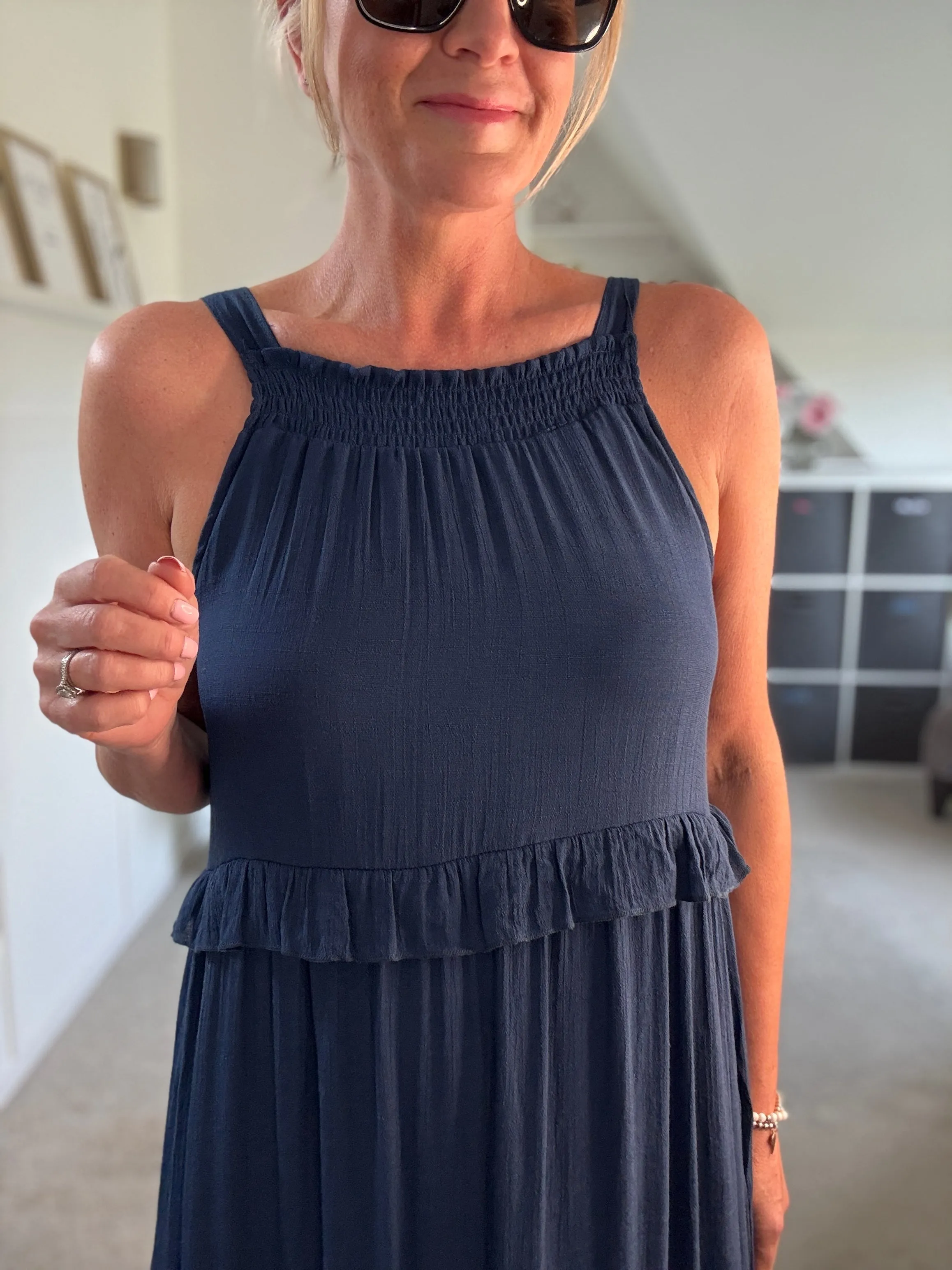 Navy Chloe Boho Maxi Dress