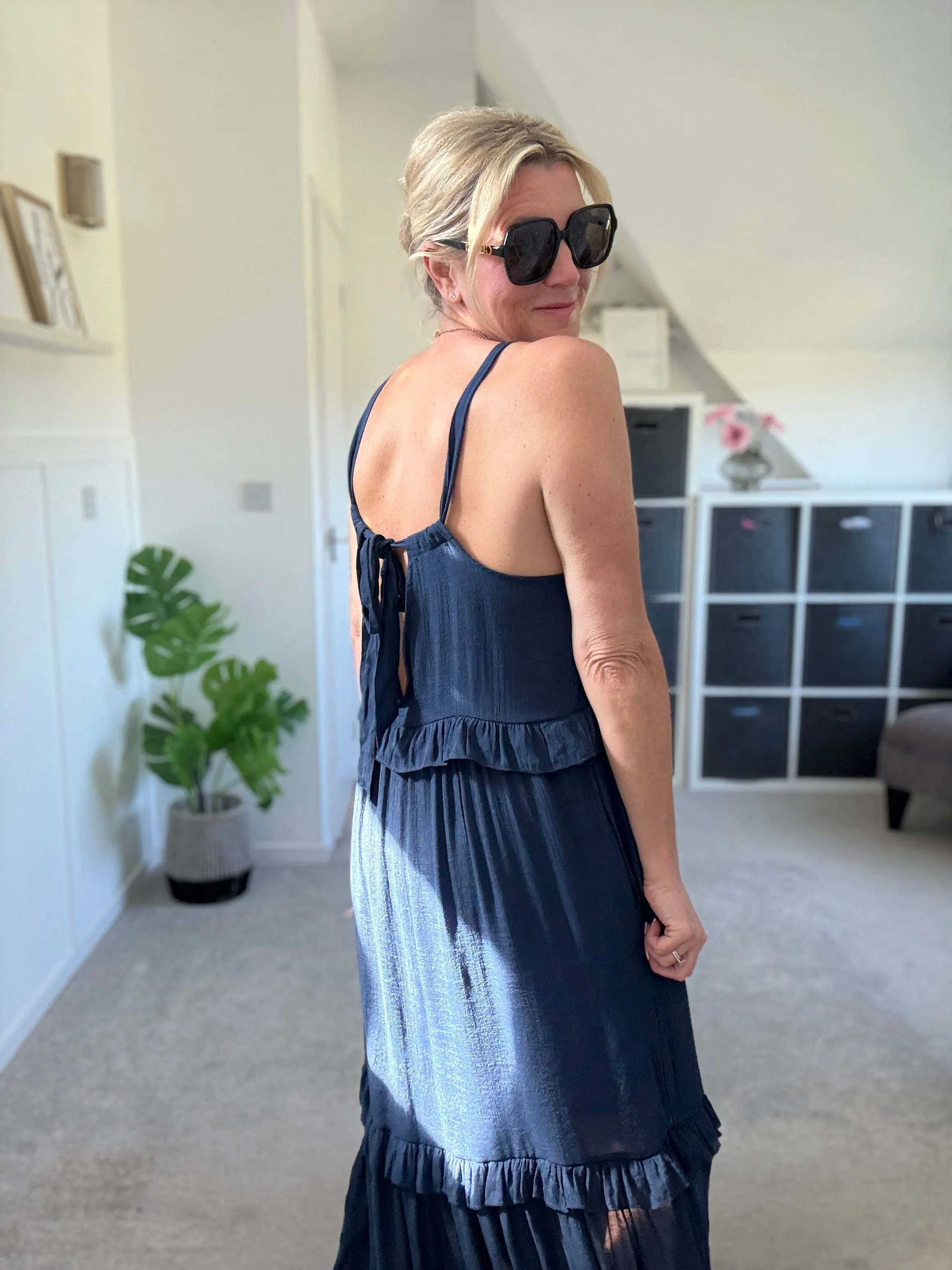 Navy Chloe Boho Maxi Dress