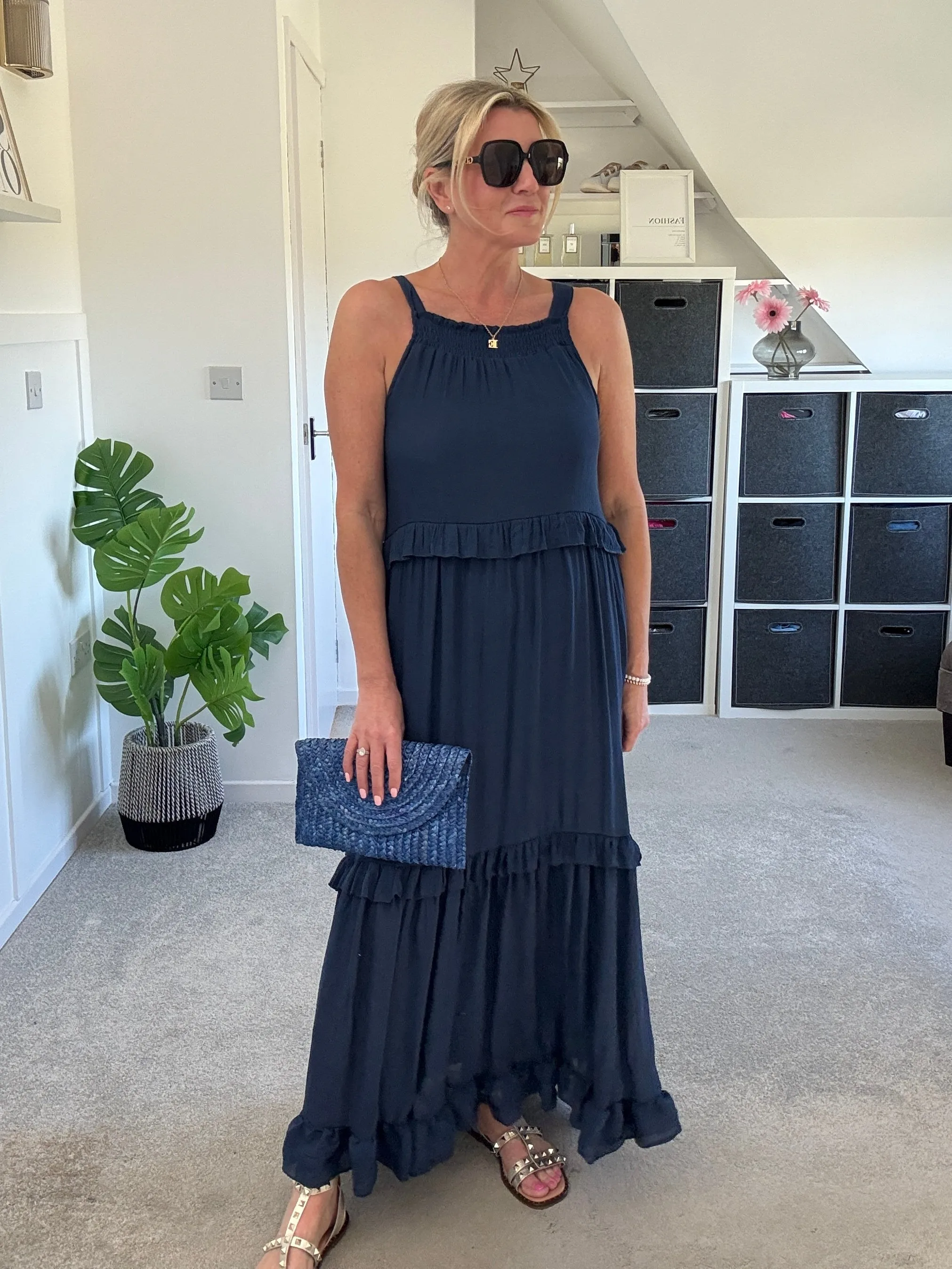Navy Chloe Boho Maxi Dress