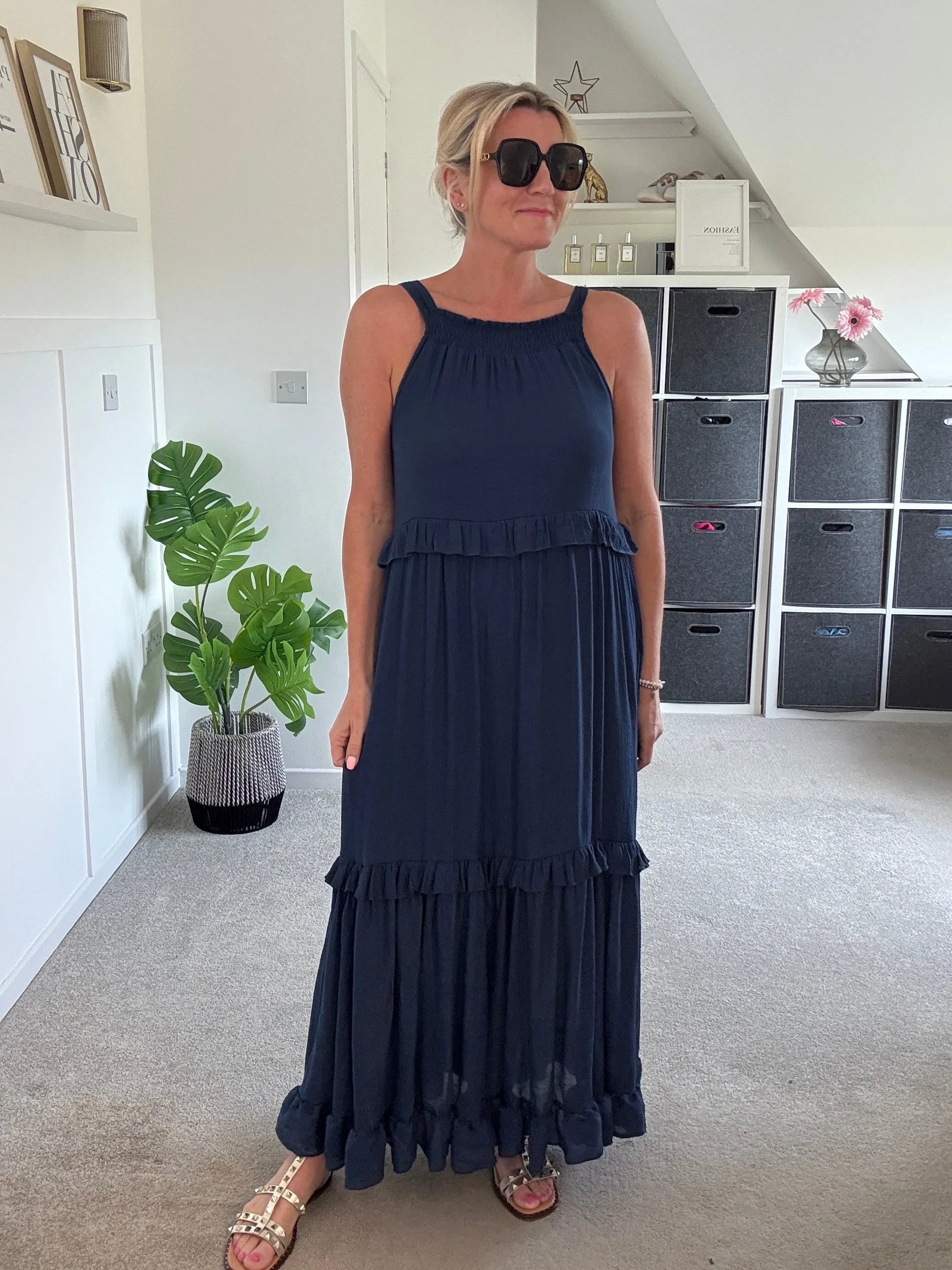 Navy Chloe Boho Maxi Dress
