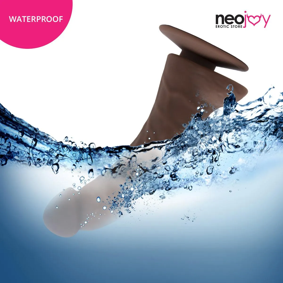 Neojoy - Curved Charmer Dildo With Strap-On Dong - Brown - 21.4cm - 8.4 inch