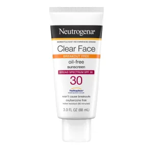 Neutrogena Clear Face Liquid Lotion Sunscreen Broad Spectrum SPF 30, 3 Fl Oz