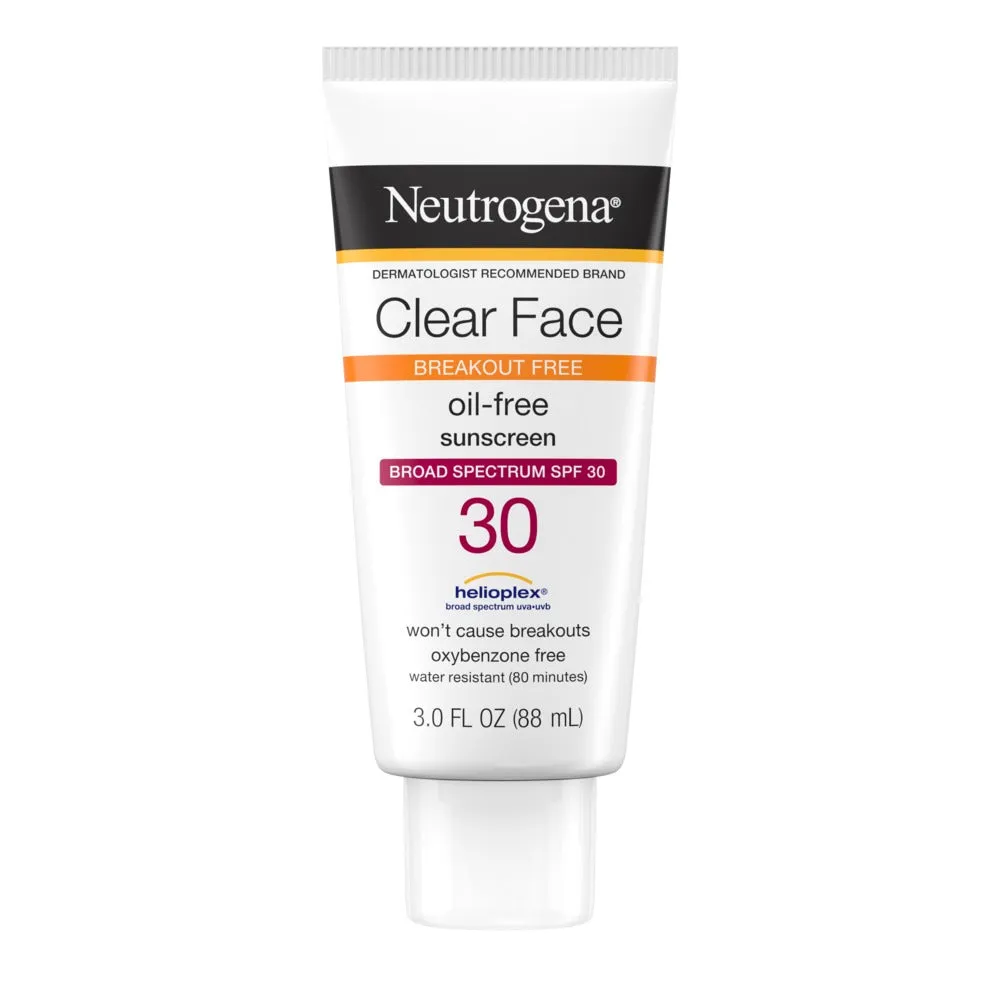 Neutrogena Clear Face Liquid Lotion Sunscreen Broad Spectrum SPF 30, 3 Fl Oz