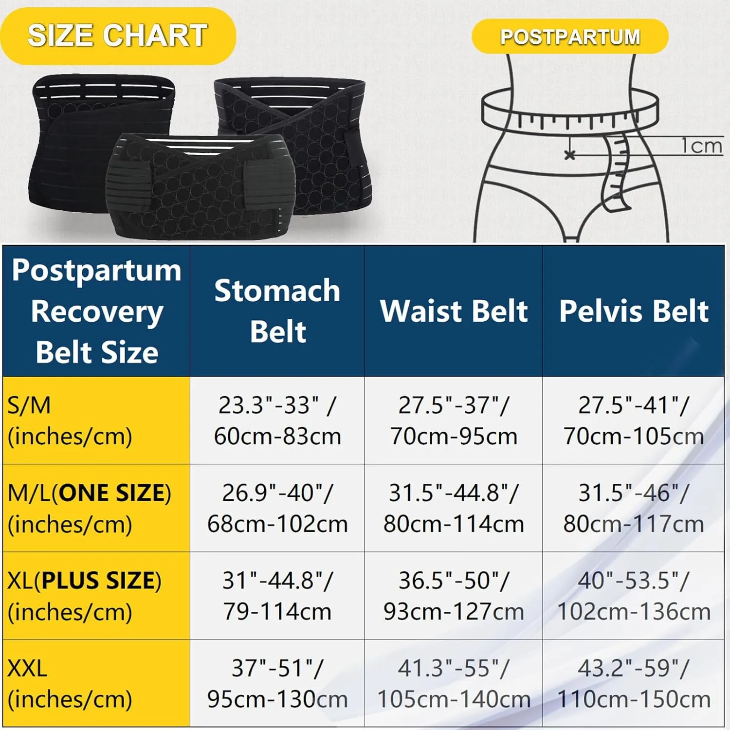 NEW ChongErfei 3 in 1 Postpartum Support - Recovery Belly/Waist/Pelvis Belt Shapewear Slimming Girdle, Black, Sz XXL