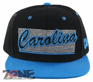 NEW! FLAT BILL NORTH CAROLINA NC STATE USA SNAPBACK BALL CAP HAT BLACK