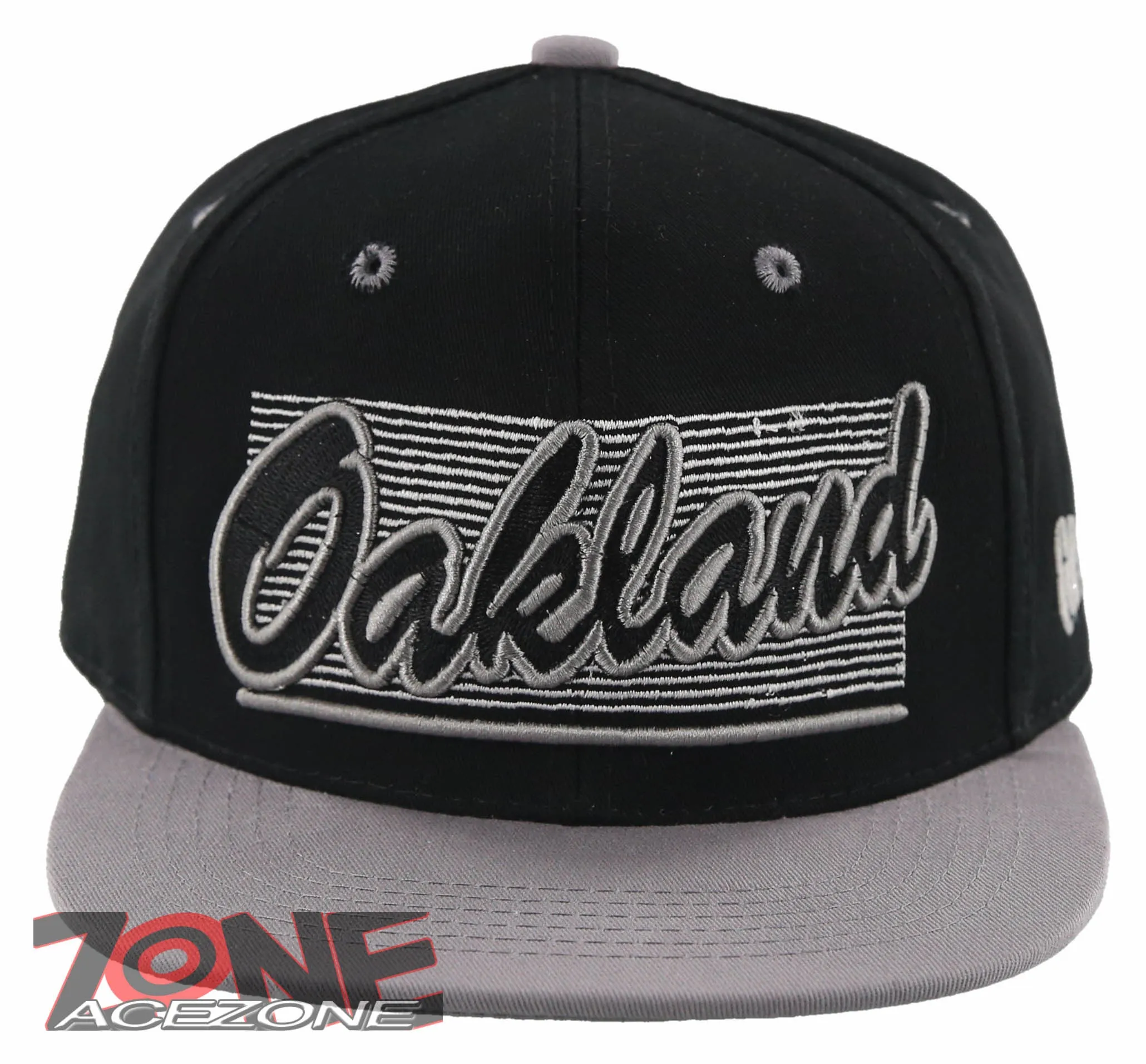 NEW! FLAT BILL OAKLAND CA STATE USA SNAPBACK BALL CAP HAT BLACK