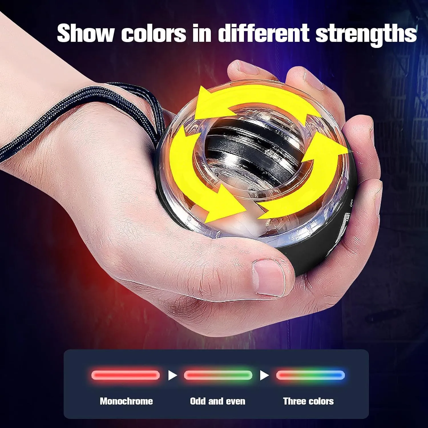 NEW JIN BD Wrist Trainer Ball Auto-Start Wrist Strengthener Gyroscopic Forearm Exerciser Gyro Ball for Strengthen Arms, Fingers, Wrist Bones and Muscles, Black