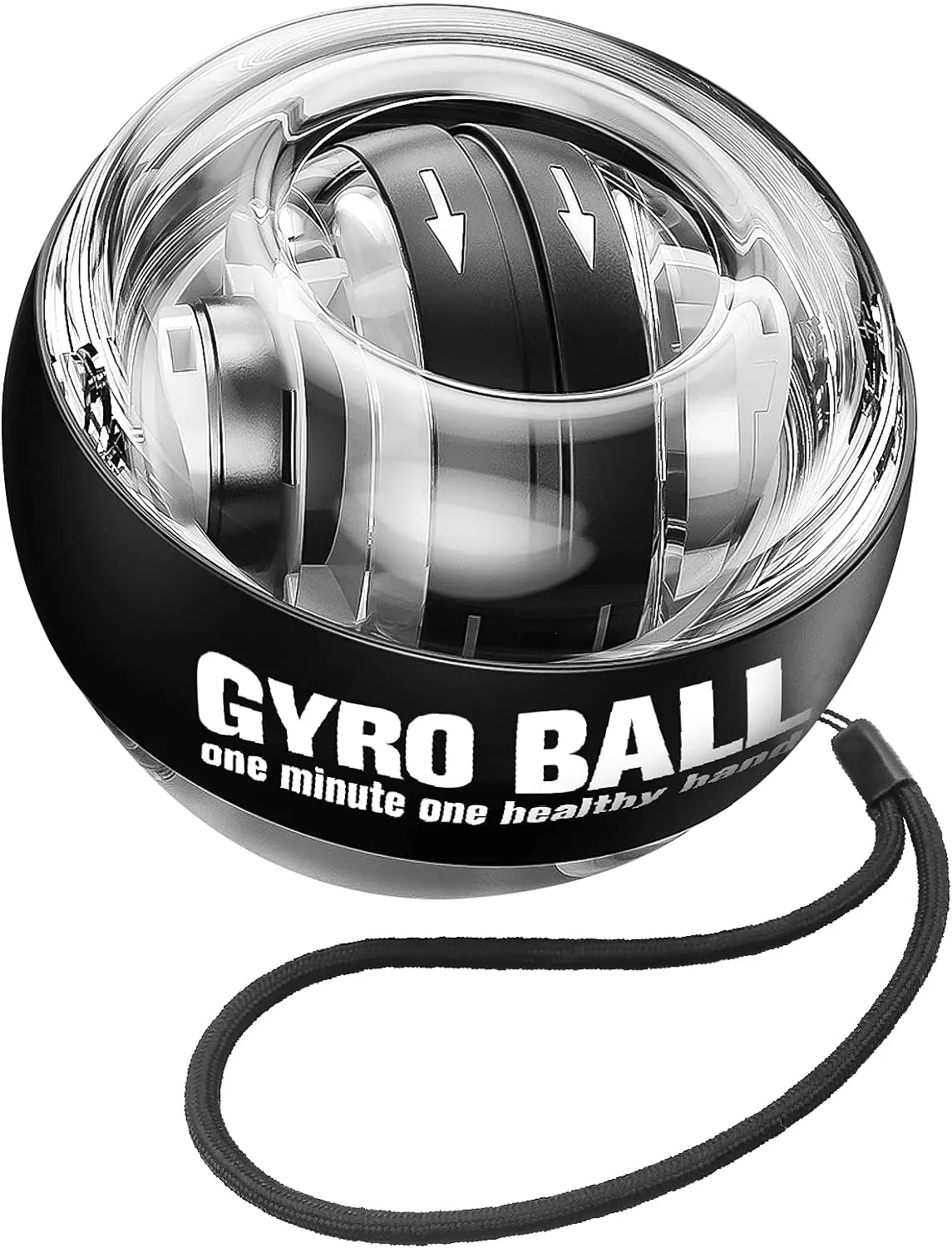 NEW JIN BD Wrist Trainer Ball Auto-Start Wrist Strengthener Gyroscopic Forearm Exerciser Gyro Ball for Strengthen Arms, Fingers, Wrist Bones and Muscles, Black