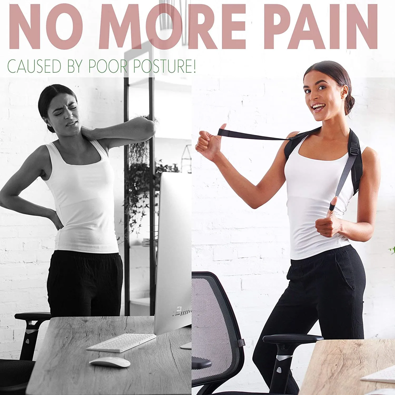New Posture Corrector for Women Men - Posture Brace - Adjustable Back Straightener - Discreet Back Brace for Upper Back - Comfortable Posture Trainer for Spinal Alignment (25" - 53")